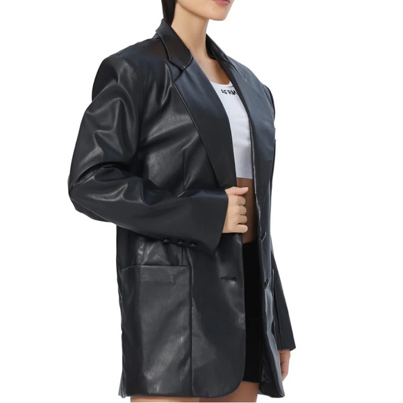 AFRM Black Leather Jacket NWT - Picture 4 of 4